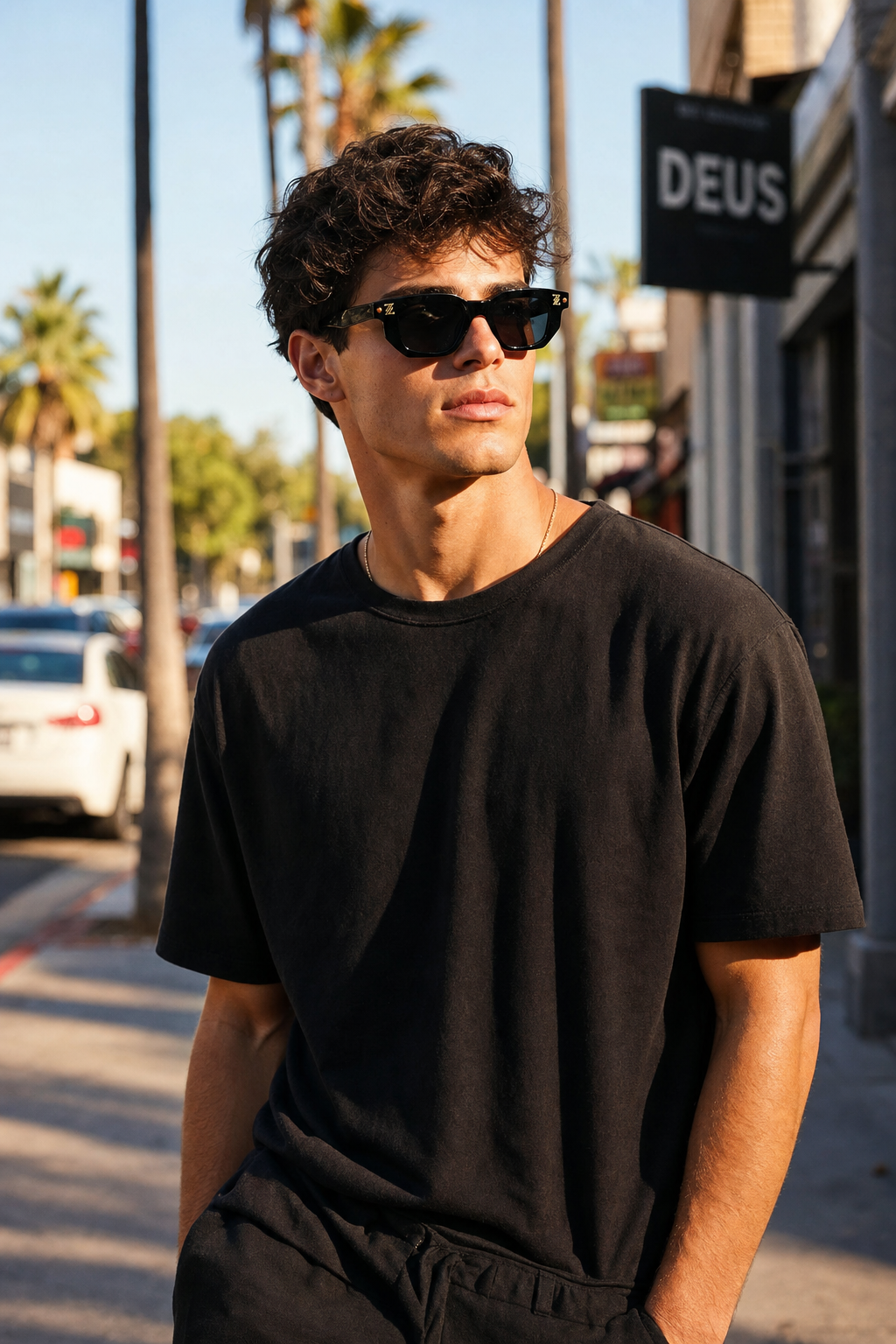 AVANT sunglasses, Black/Black, lifestyle street style