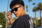 AVANT sunglasses, Black/Black, lifestyle outdoor shot