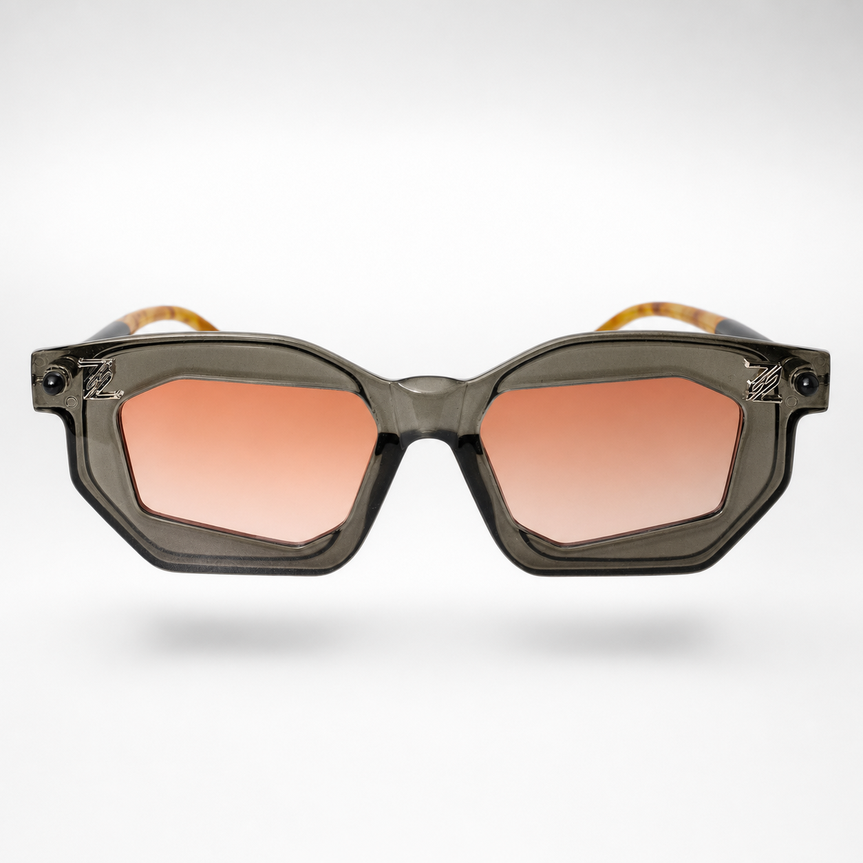 AVANT sunglasses, Charcoal Grey/Rose Gradient, studio front view