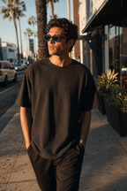 BEL AIR sunglasses, black frame, lifestyle street style photo
