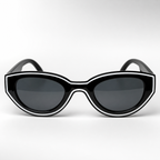 BEL AIR sunglasses, black frame, studio front view