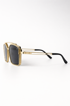 DYNASTY sunglasses gold metal frame side profile view