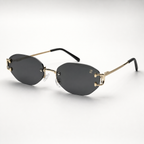 HONCHO sunglasses, gold frame with black accents, 3/4 angled view