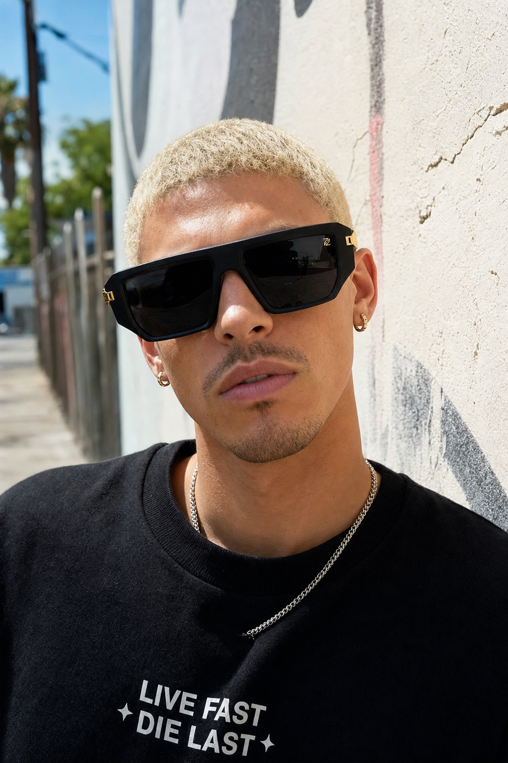VICE sunglasses lifestyle - arts district wall portrait
