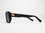 VICE sunglasses black frame gold hardware - side profile view