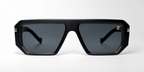 VICE sunglasses black frame gold hardware - studio front view