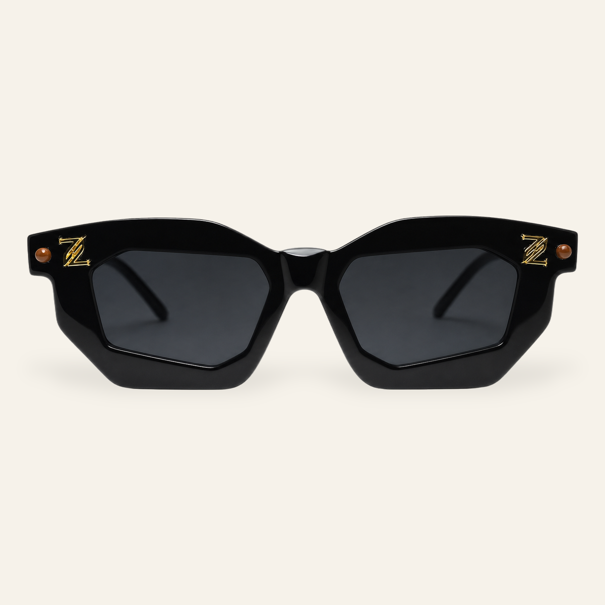 ZAYSHA AVANT sunglasses in Piano Black/White, front view