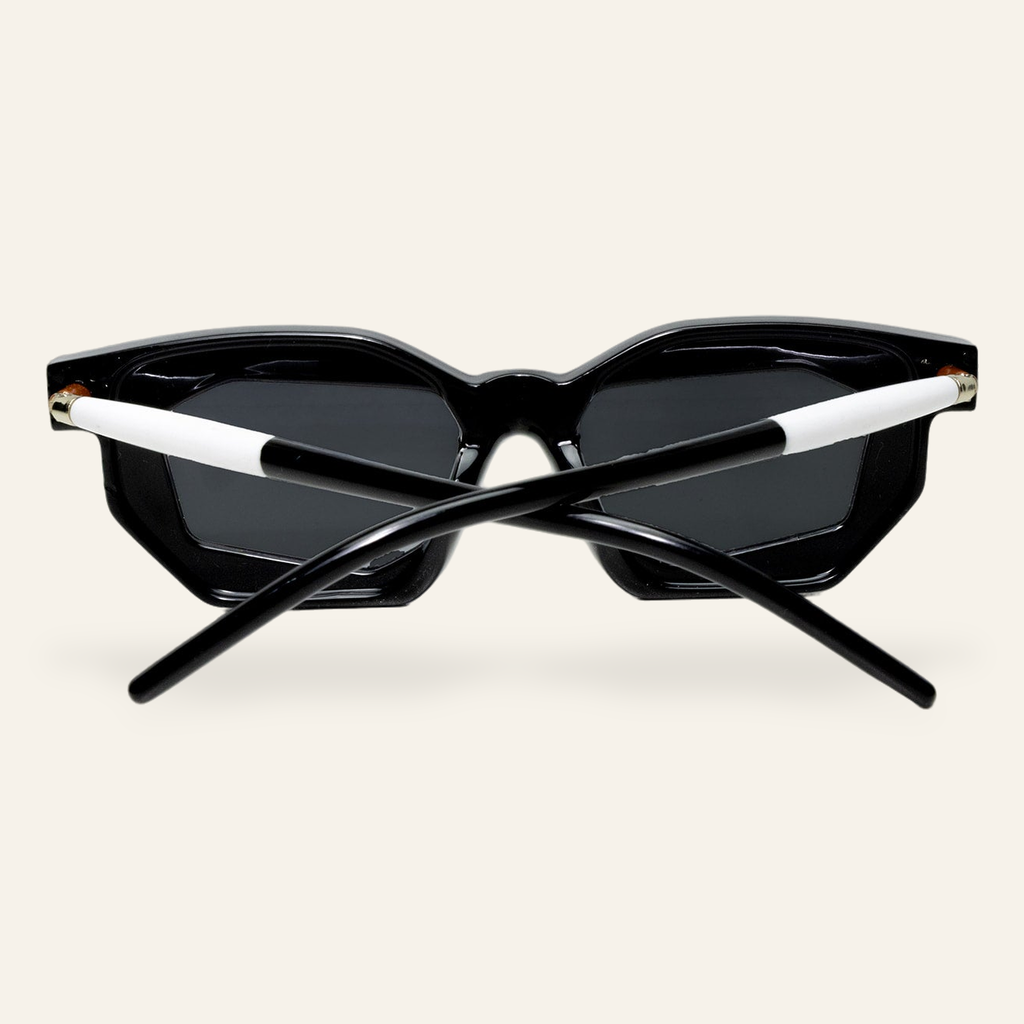 ZAYSHA AVANT sunglasses in Piano Black/White, rear view