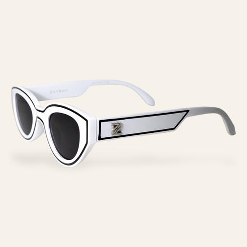 ZAYSHA BEL AIR sunglasses in White, three-quarter angle view