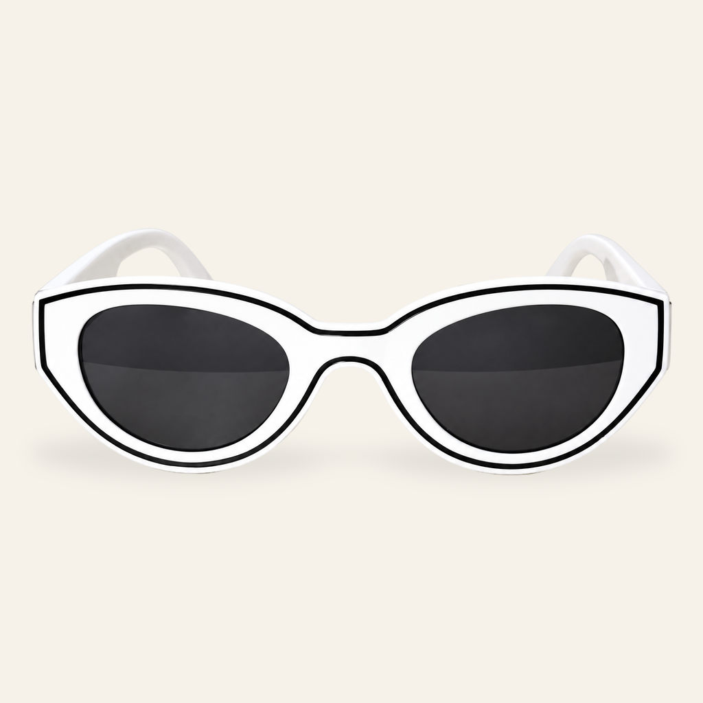 ZAYSHA BEL AIR sunglasses in White, front view, studio hero