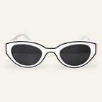 ZAYSHA BEL AIR sunglasses in White, front view, studio hero