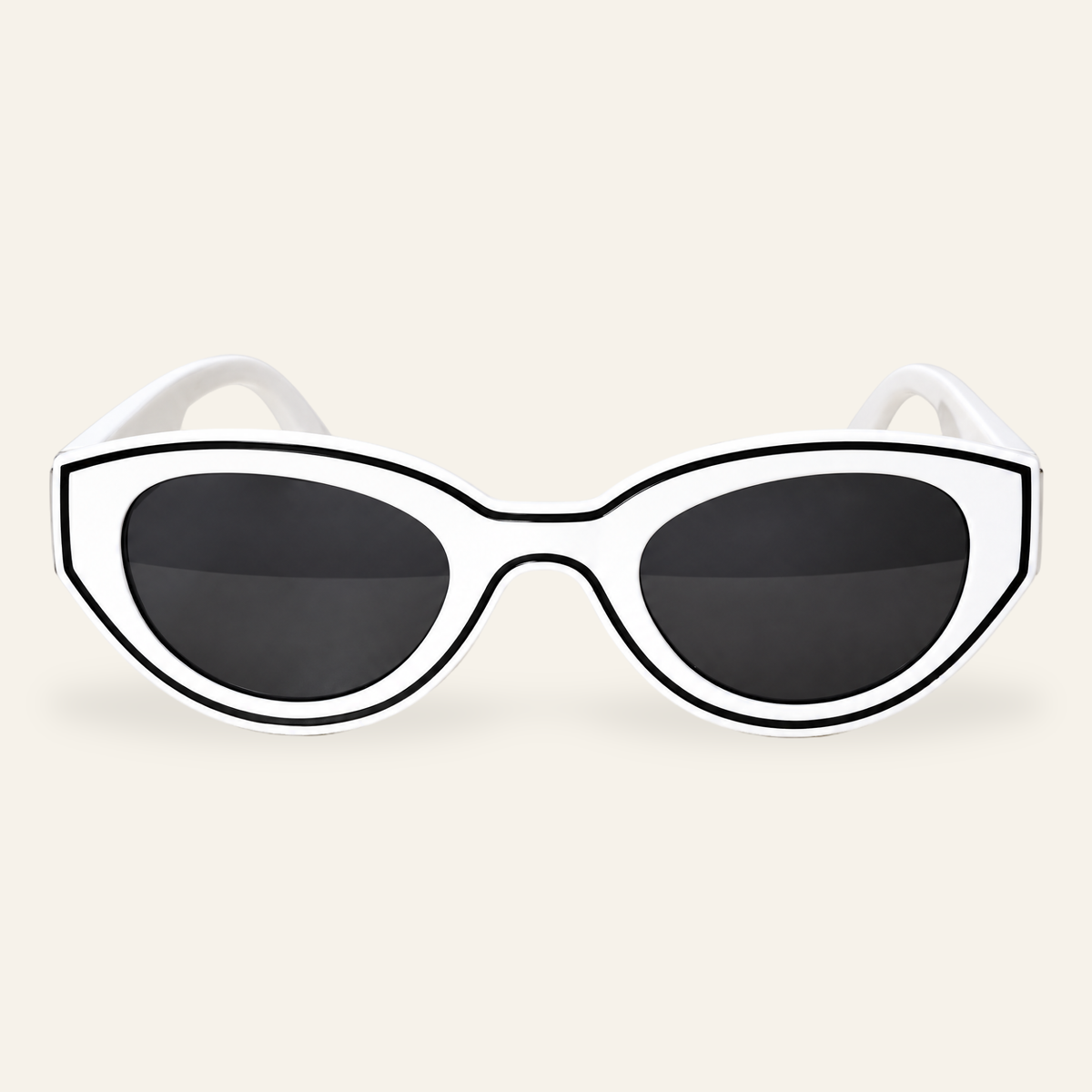 ZAYSHA BEL AIR sunglasses in White, front view, studio hero