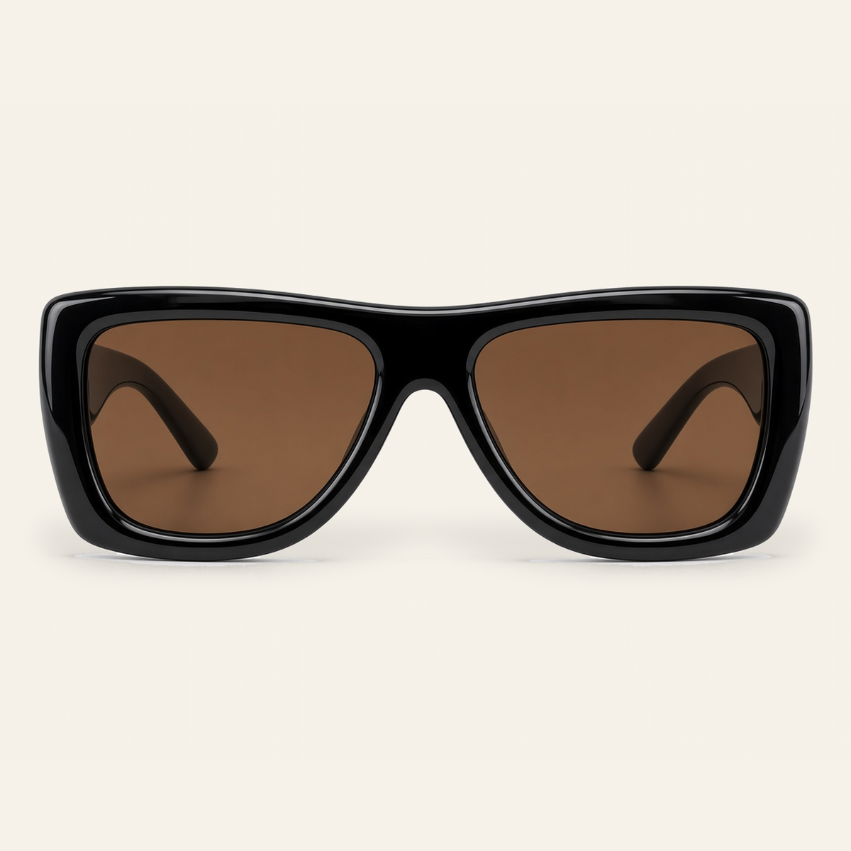ZAYSHA BLOC sunglasses in Black / Brown, front view