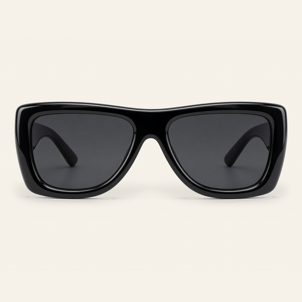 ZAYSHA BLOC sunglasses in Black / Grey, front view