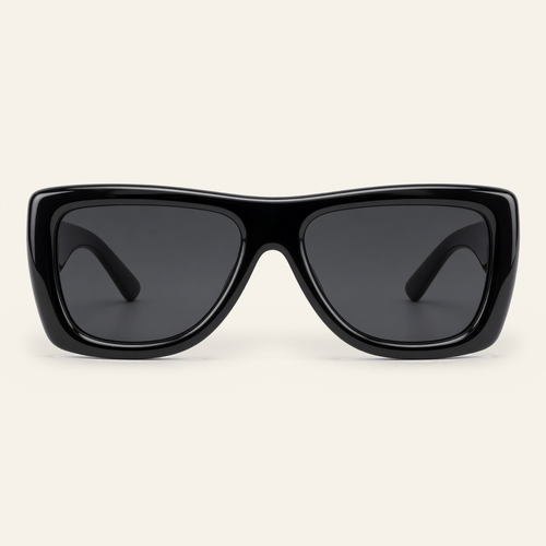 ZAYSHA BLOC sunglasses in Black / Grey, front view