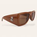 ZAYSHA BLOC sunglasses in Caramel, three-quarter angle view