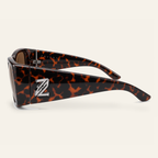 ZAYSHA BLOC sunglasses in Tortoise / Brown, side view, opposite temple