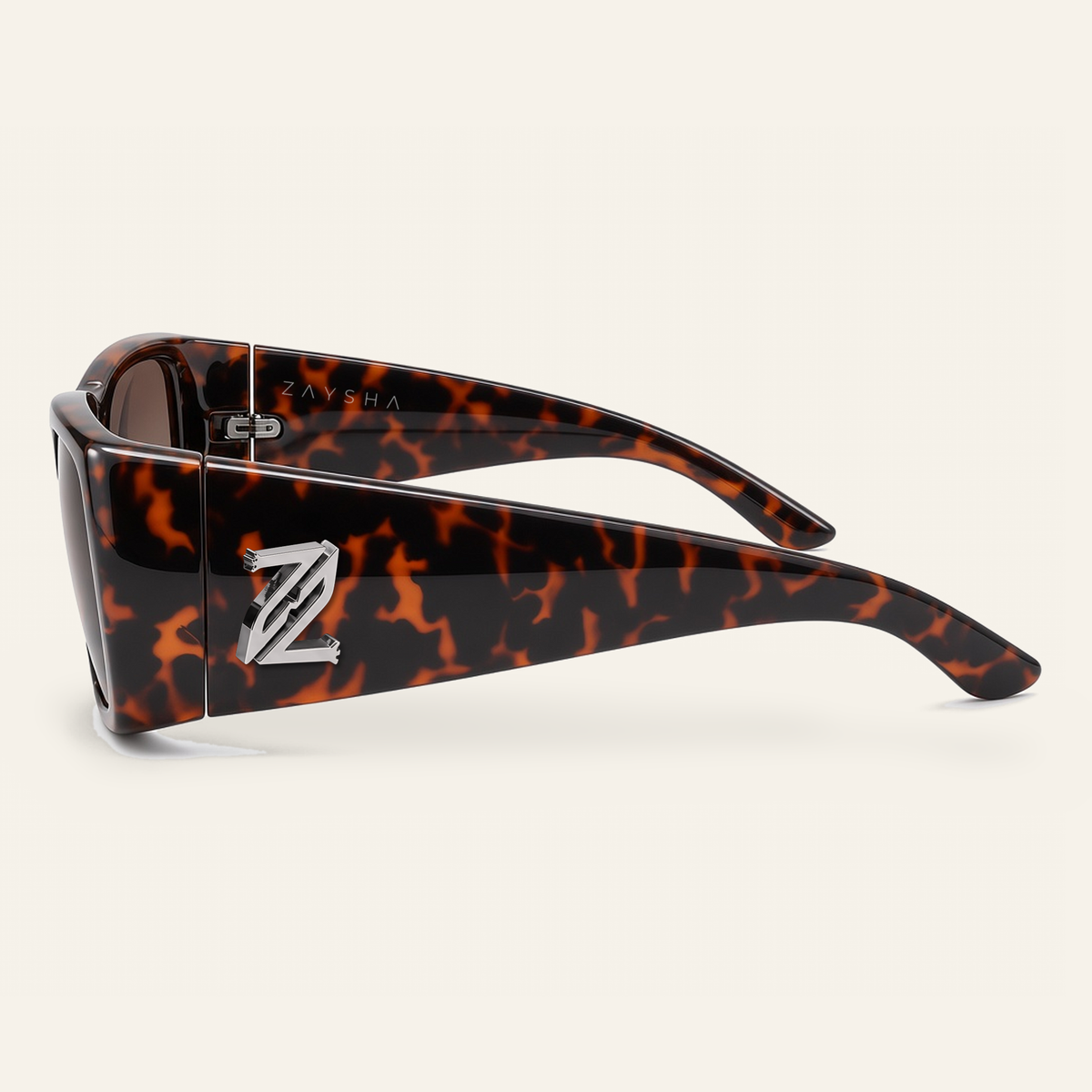 ZAYSHA BLOC sunglasses in Tortoise / Gradient, side view, opposite temple