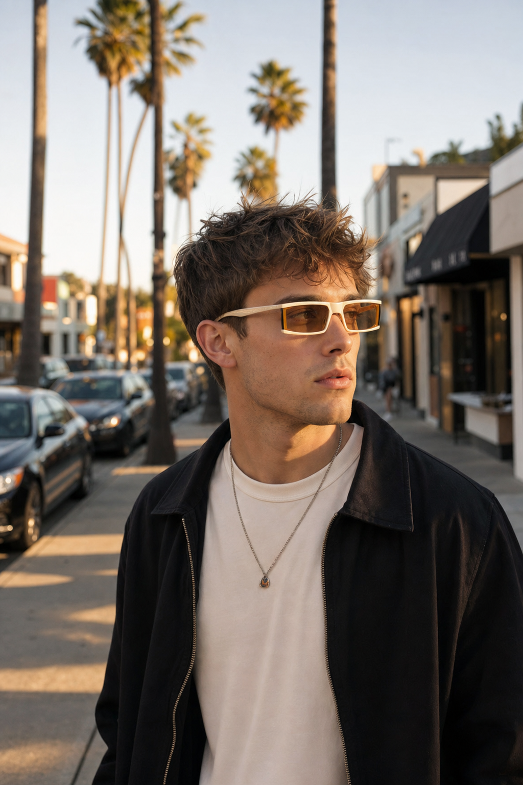 ZAYSHA PHANTOM sunglasses, lifestyle street style, golden hour