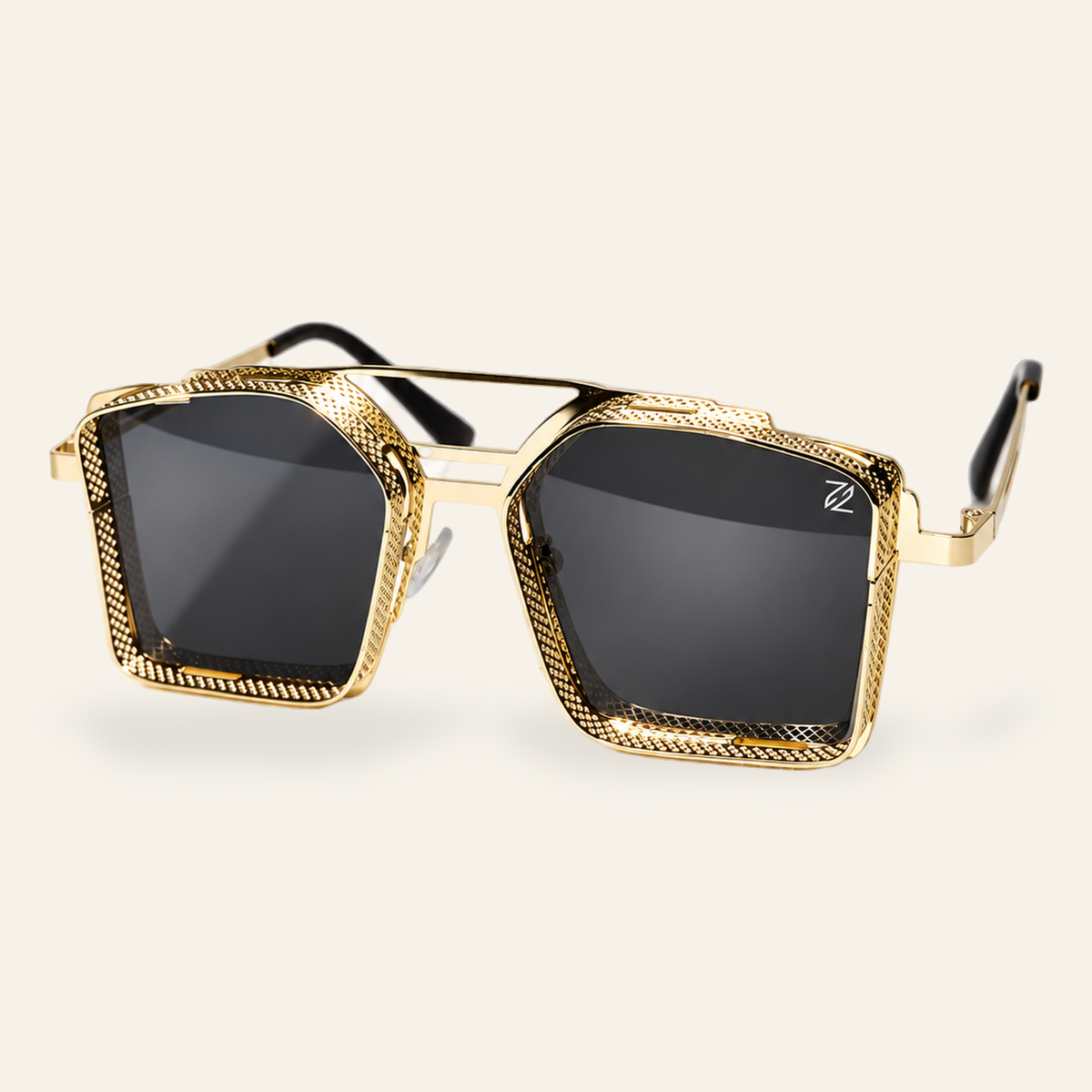 ZAYSHA DYNASTY sunglasses in Gold, three-quarter angle view