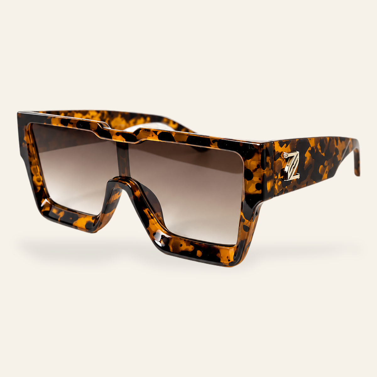 ZAYSHA HALES TALE sunglasses in BROWN FRAME/ SMOKE LENS, three-quarter angle view