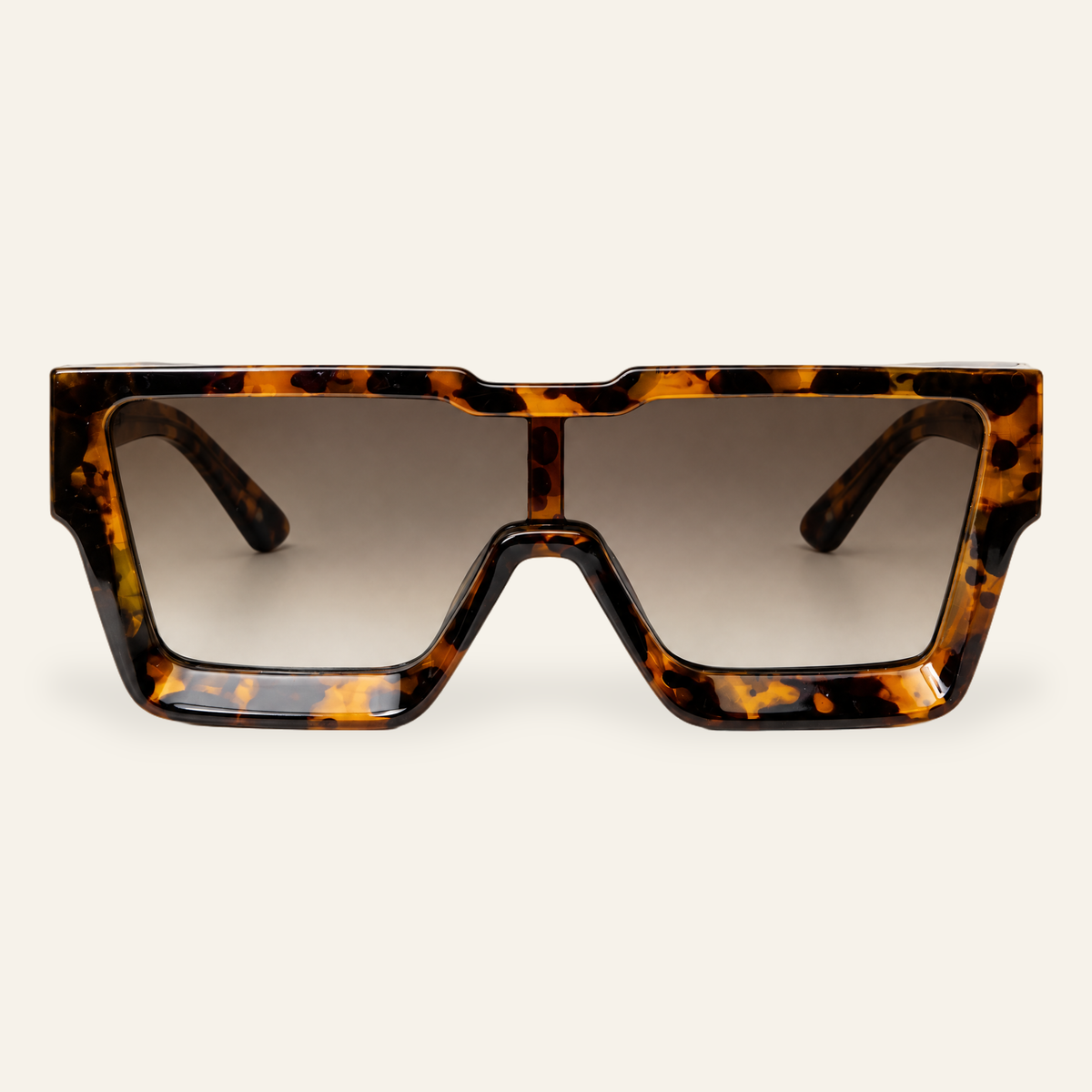ZAYSHA HALES TALE sunglasses in BROWN FRAME/ SMOKE LENS, front view, studio hero