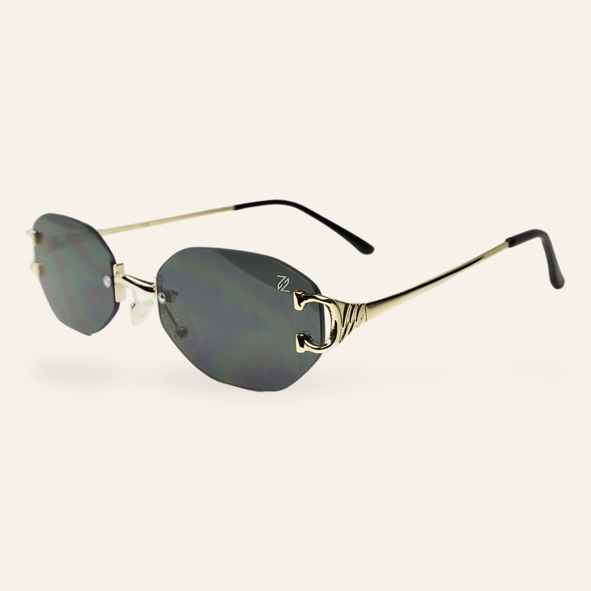 ZAYSHA HONCHO sunglasses in Gold/Black, second three-quarter angle view