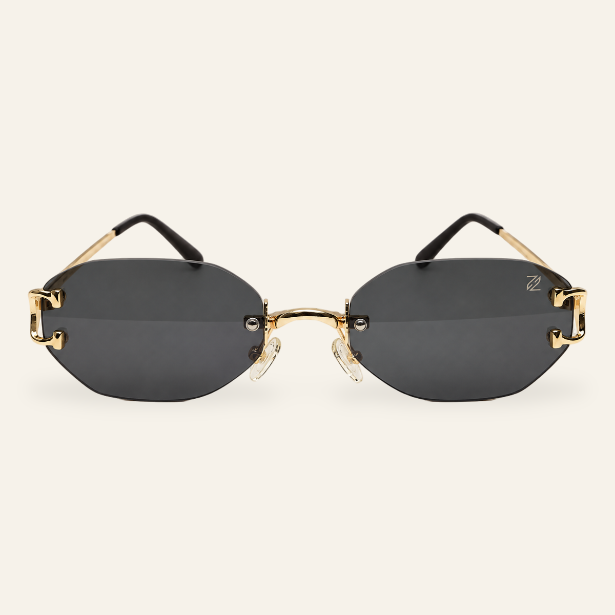 ZAYSHA HONCHO sunglasses in Gold/Black, front view, studio hero
