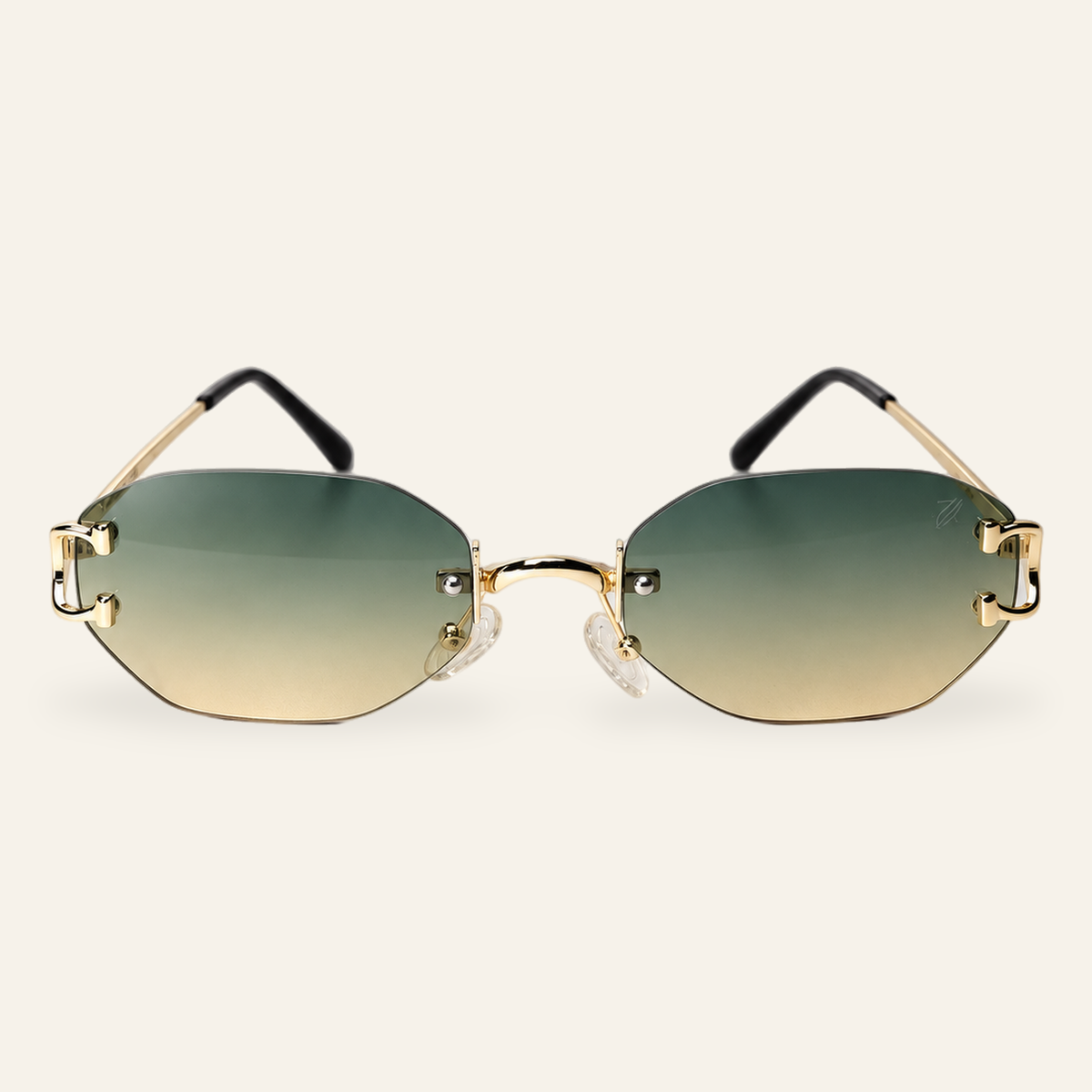 ZAYSHA HONCHO sunglasses in Gold/Python Green, front view