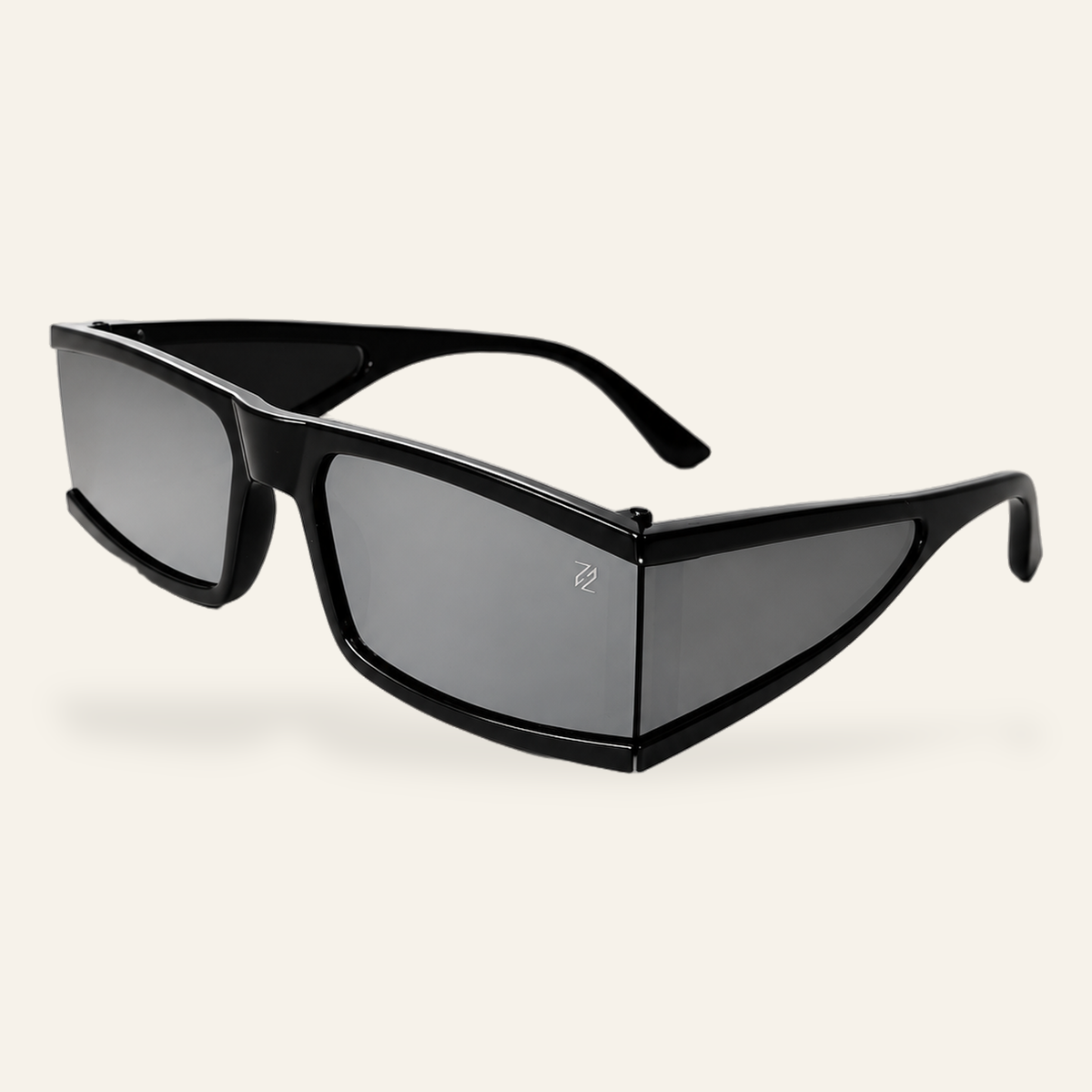 ZAYSHA PHANTOM sunglasses in Chrome, three-quarter angle view