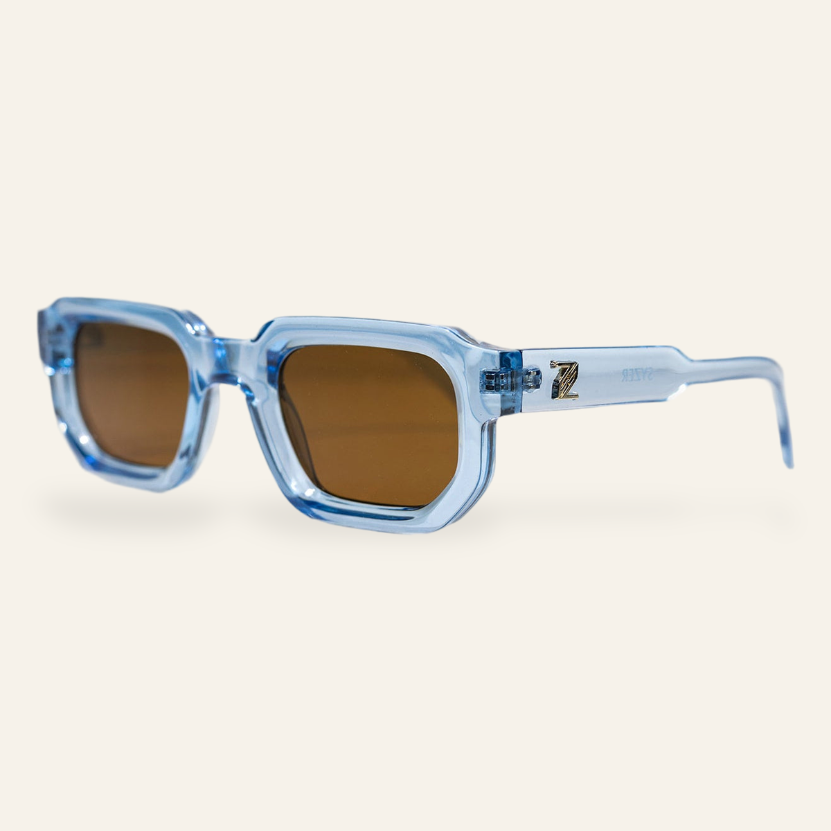 ZAYSHA SYZER sunglasses in BLUE MIST, three-quarter angle view