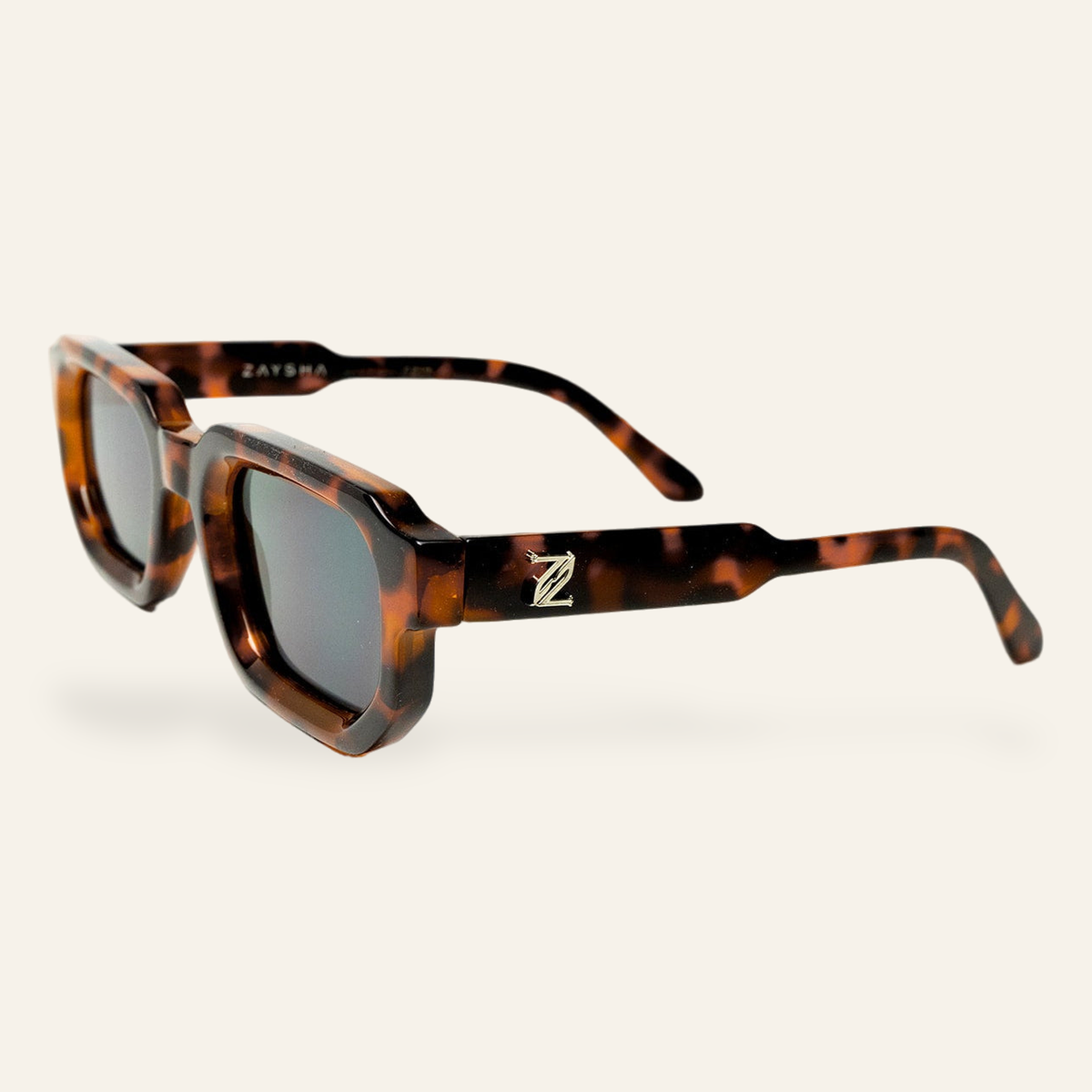 ZAYSHA SYZER sunglasses in BROWN, three-quarter angle view