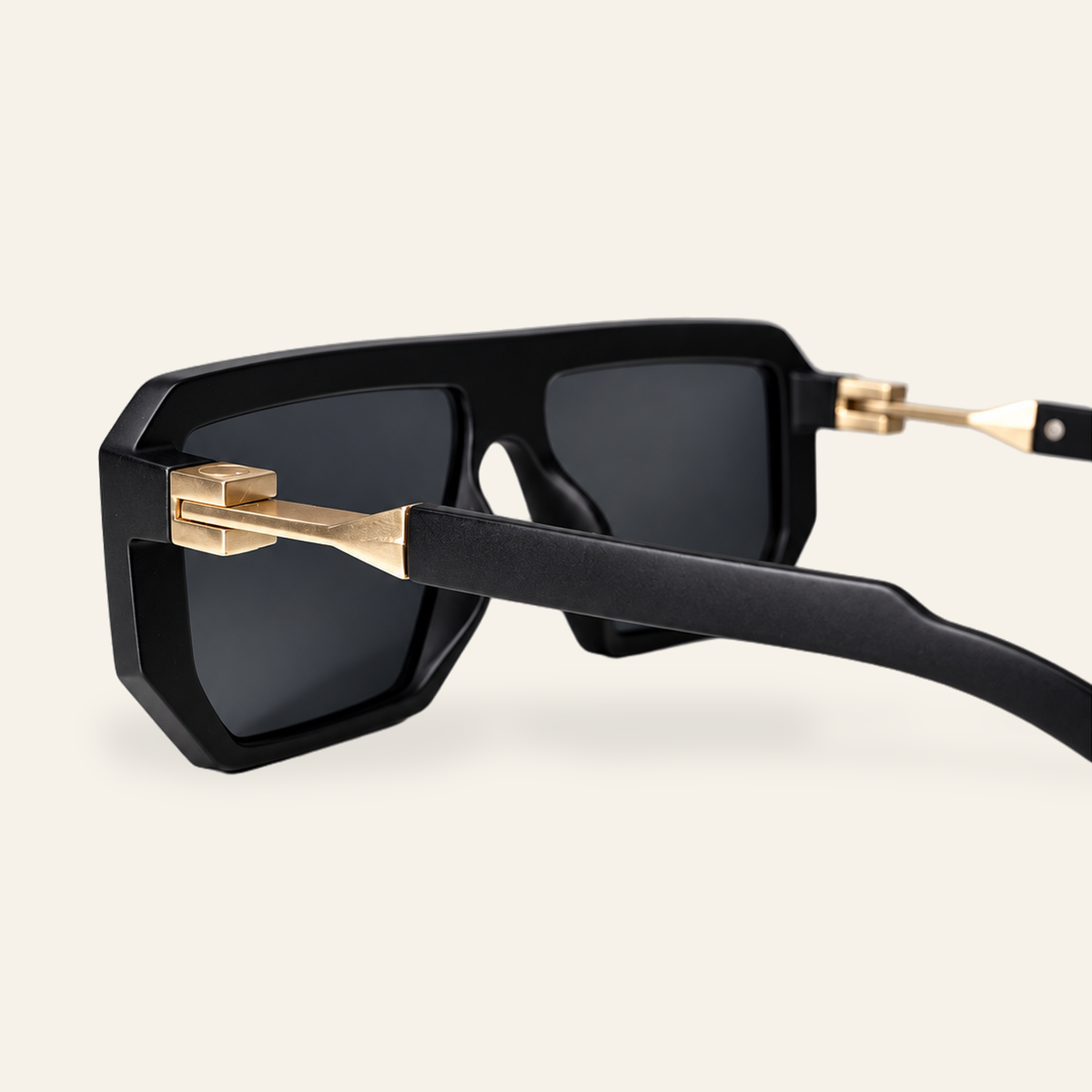 ZAYSHA VICE sunglasses in BLACK/GLD HARDWARE, rear three-quarter view