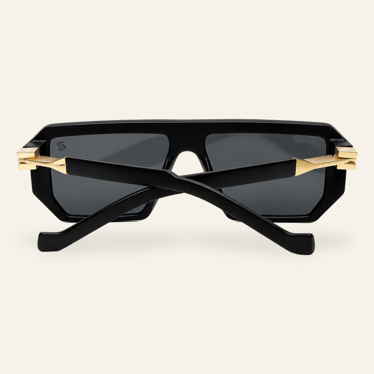 ZAYSHA VICE sunglasses in BLACK/GLD HARDWARE, rear view