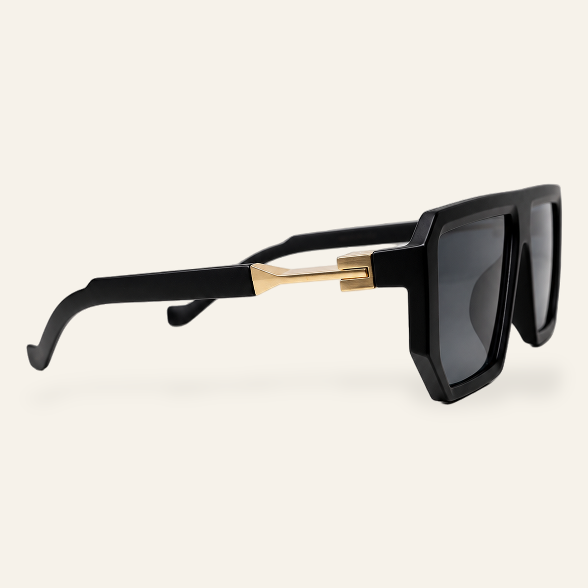 ZAYSHA VICE sunglasses in BLACK/GLD HARDWARE, side view